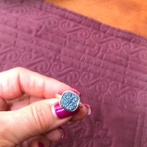 Sterling Silver and Blue Druzy Ring